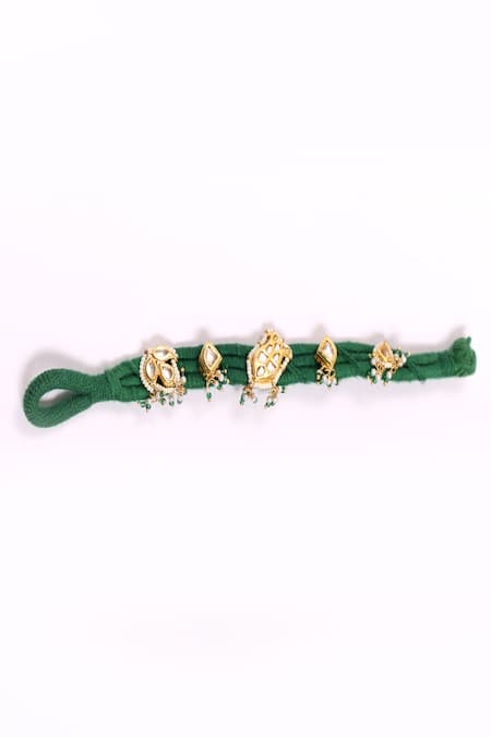 Dugran By Dugristyle_Green Imitation Gemstones Sabz Gehna Bracelet _Online_at_Aza_Fashions