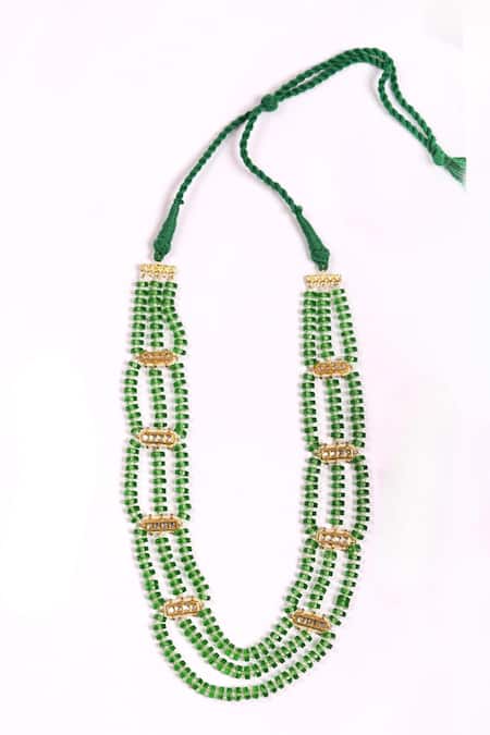 Dugran By Dugristyle Green Hari Muskaan Layered Necklace Online at Aza Fashions Dugran By Dugristyle_Green Hari Muskaan Layered Necklace _Online_at_Aza_Fashions