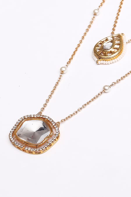 Dugran By Dugristyle_Gold Plated Roop Ki Roshni Necklace _Online_at_Aza_Fashions