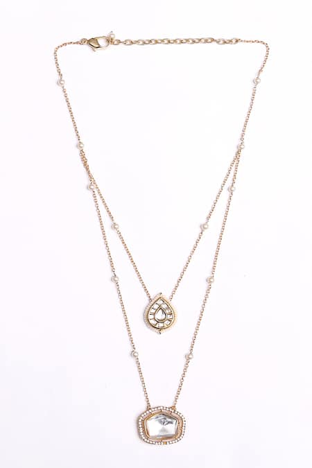 Shop_Dugran By Dugristyle_Gold Plated Roop Ki Roshni Necklace _Online_at_Aza_Fashions