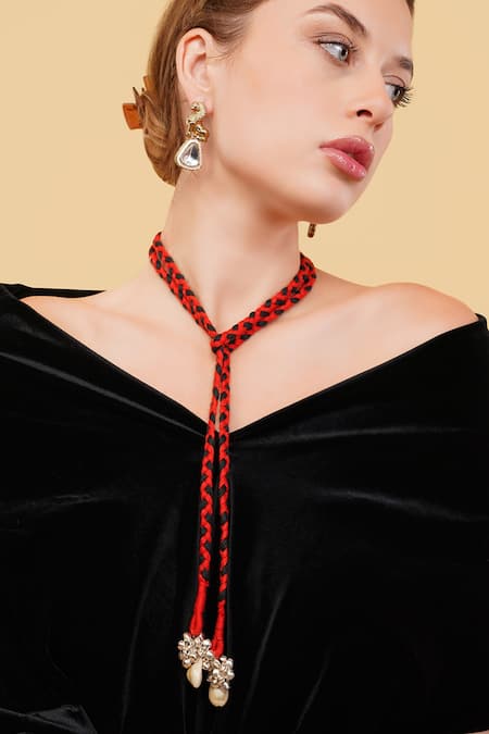 Shop Dugran By Dugristyle Multi Color Laal Nazaara Necklace Online at Aza Fashions Shop_Dugran By Dugristyle_Multi Color Laal Nazaara Necklace _Online_at_Aza_Fashions