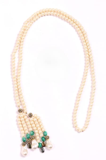 Shop Dugran By Dugristyle White Thandi Chamak Necklace Online at Aza Fashions Shop_Dugran By Dugristyle_White Thandi Chamak Necklace _Online_at_Aza_Fashions