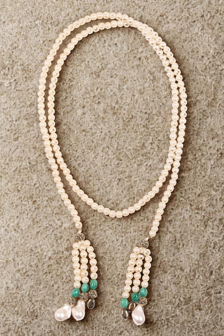 Dugran By Dugristyle White Thandi Chamak Necklace 