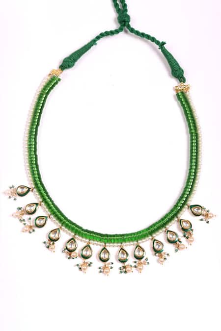 Dugran By Dugristyle Multi Color Hari Zameen Necklace Online at Aza Fashions Dugran By Dugristyle_Multi Color Hari Zameen Necklace _Online_at_Aza_Fashions