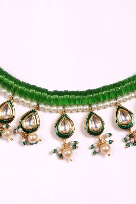 Dugran By Dugristyle Multi Color Hari Zameen Necklace at Aza Fashions Dugran By Dugristyle_Multi Color Hari Zameen Necklace _at_Aza_Fashions