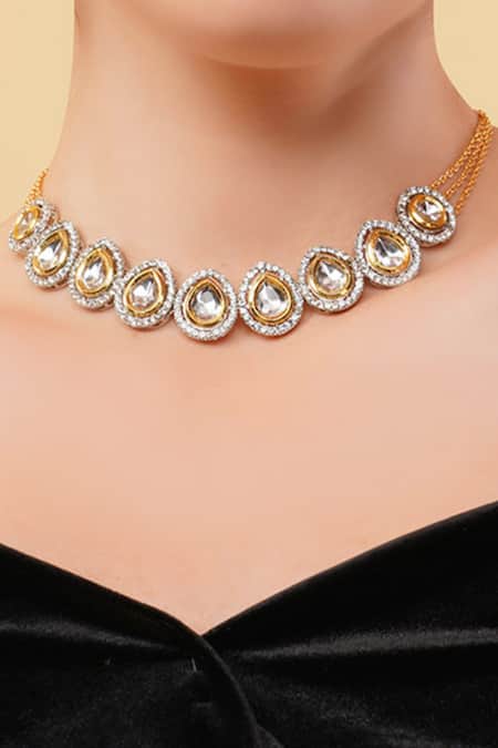 Dugran By Dugristyle Gold Plated Sunehri Dhoop Necklace Online at Aza Fashions Dugran By Dugristyle_Gold Plated Sunehri Dhoop Necklace _Online_at_Aza_Fashions