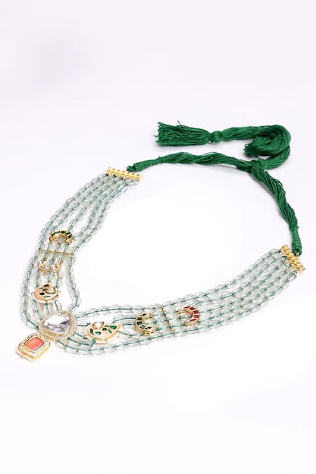 Dugran By Dugristyle Green Sabz Umeed Necklace Online at Aza Fashions Dugran By Dugristyle_Green Sabz Umeed Necklace _Online_at_Aza_Fashions