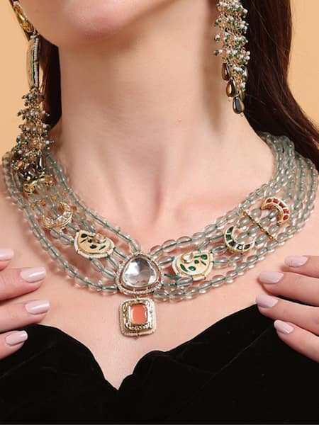 Buy Dugran By Dugristyle Green Sabz Umeed Necklace Buy_Dugran By Dugristyle_Green Sabz Umeed Necklace