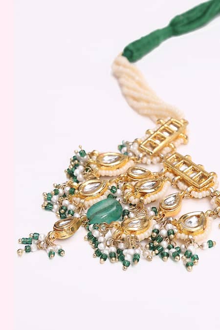 Dugran By Dugristyle Multi Color Hari Shaam Necklace at Aza Fashions Dugran By Dugristyle_Multi Color Hari Shaam Necklace _at_Aza_Fashions