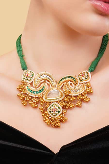 Buy Dugran By Dugristyle Green Sabz Nazara Necklace Online at Aza Fashions Buy_Dugran By Dugristyle_Green Sabz Nazara Necklace _Online_at_Aza_Fashions