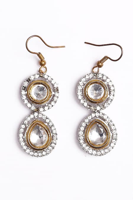 Buy Dugran By Dugristyle Gold Plated Stones Sona Sa Asar Necklace With Earring Buy_Dugran By Dugristyle_Gold Plated Stones Sona Sa Asar Necklace With Earring