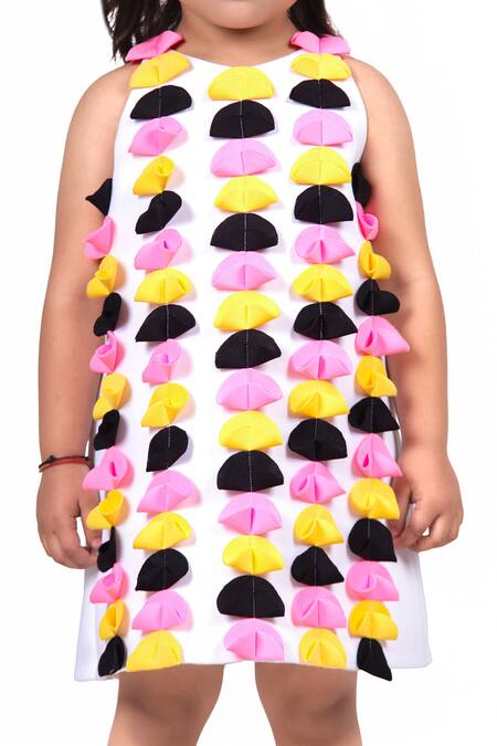 Toplove_Multi Color Neoprene Fabric Flowers Multicolor Petal Dress _Online_at_Aza_Fashions