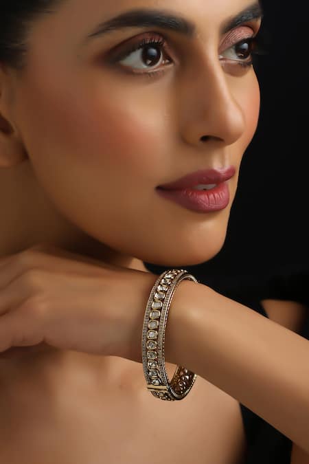 Swabhimann Gold Plated Polki Kada 