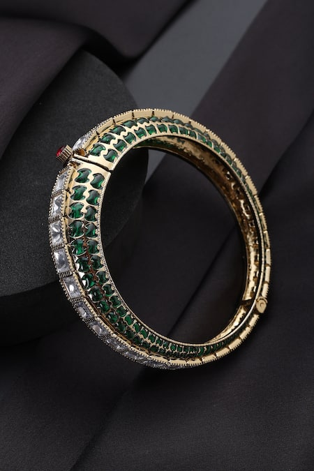 Swabhimann Green Polki Kada 