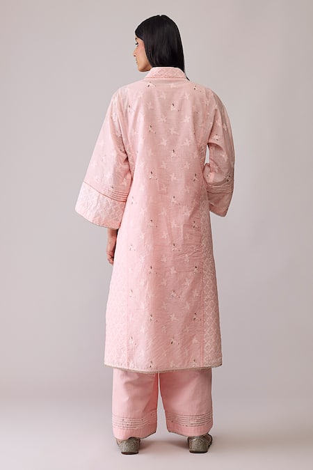 Bunka Pink Ambreen Chanderi Kurta & Pant Set 