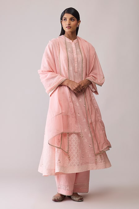 Bunka Pink Chanderi Embroidery -