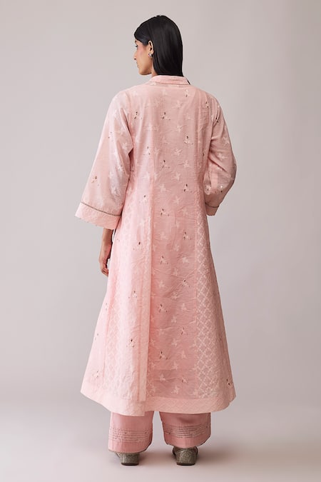 Bunka Ayesha Pink Chanderi Kurta Set 