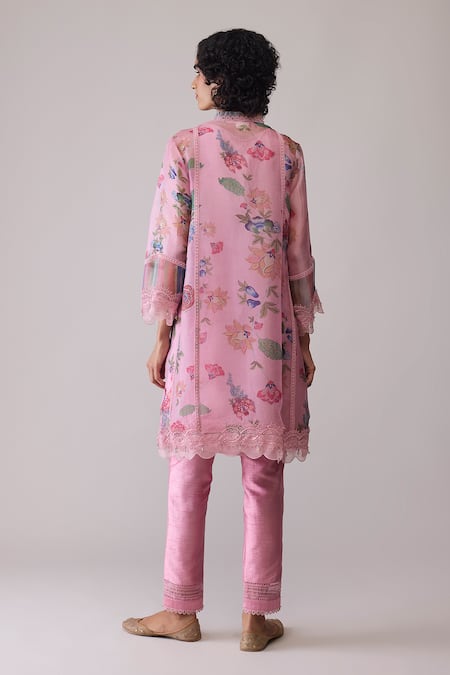 Bunka Farida Pink Print Kurta Set 