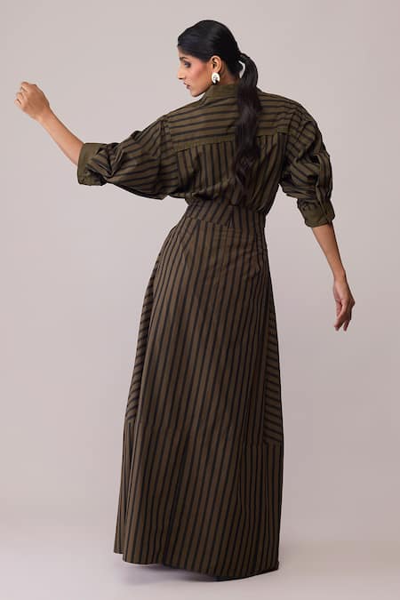 Bunka Fleur Olive Skirt 