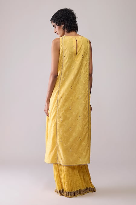 Bunka Inayat Straight Yellow Kurta With Skirt 