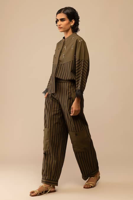 Bunka Manya Stripe Pattern Pant  Manya Stripe Pattern Pant 