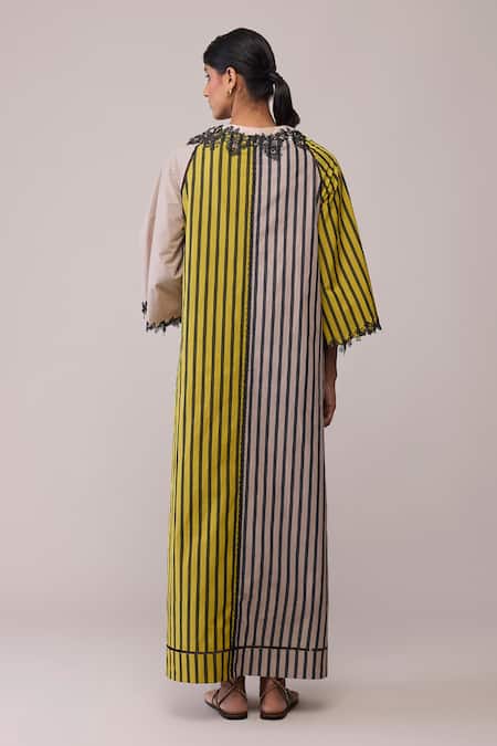 Bunka Neesa Mustard & Beige Dress 