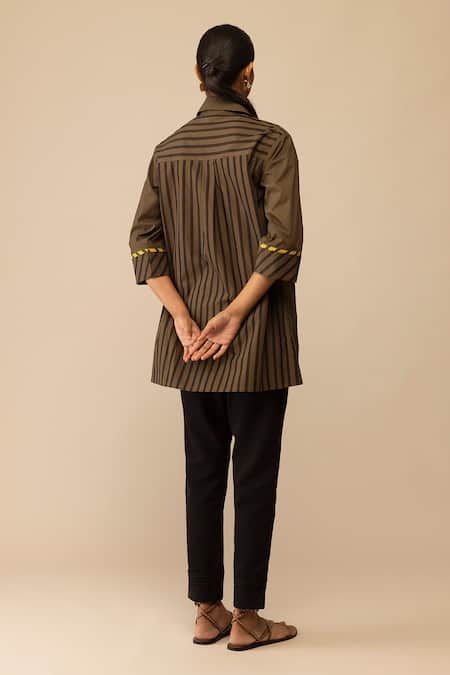 Bunka Neela Olive Tunic With Pant 