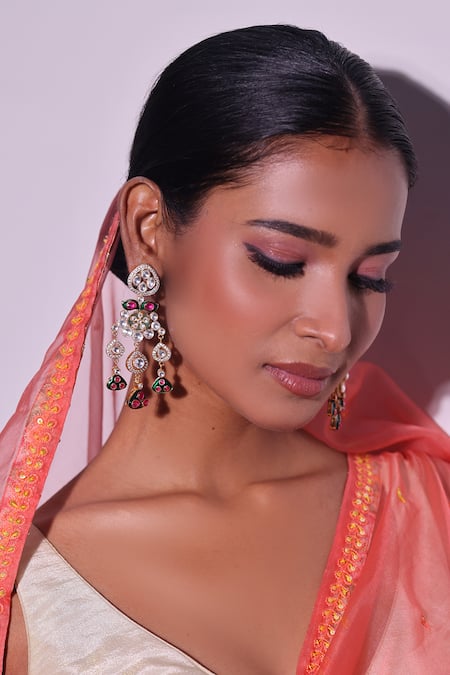 Buy_Zaza By Somya_Beads Royal Jewels Earrings _Online_at_Aza_Fashions
