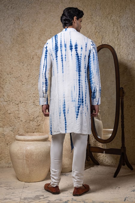 Priyanka Haralalka Blue Mirror Work Kurta & Pant Set 