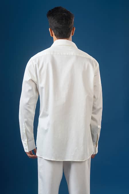 Rohit Bal Ivory Bird Embroidered Shirt 