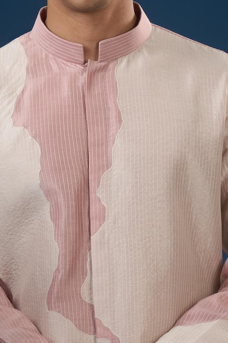 Countrymade Pink Embroidery Old Rose Line Pattern Kurta Set Online at Aza Fashions Countrymade_Pink Embroidery Old Rose Line Pattern Kurta Set _Online_at_Aza_Fashions