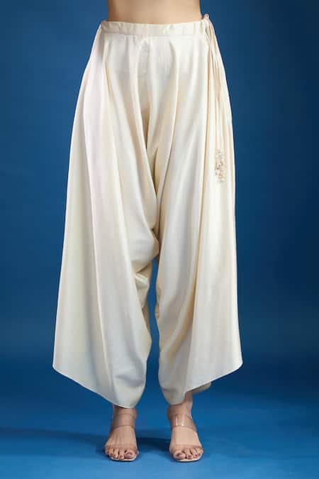 Buy_Prisho_Ivory Embroidery Round Neck Designer Kaftan Set 