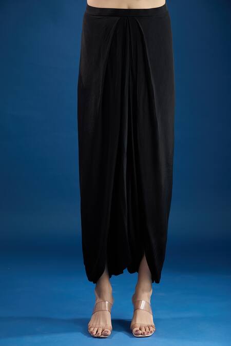 Prisho Black Embroidery Round Neck Designer Kaftan And Tulip Pant Set Online at Aza Fashions Prisho_Black Embroidery Round Neck Designer Kaftan And Tulip Pant Set _Online_at_Aza_Fashions