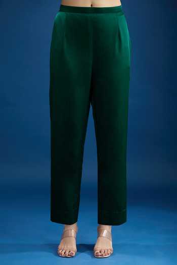 Buy_Prisho_Green Embroidery Round Neck Bottle Designer Kaftan And Pant Set _Online_at_Aza_Fashions