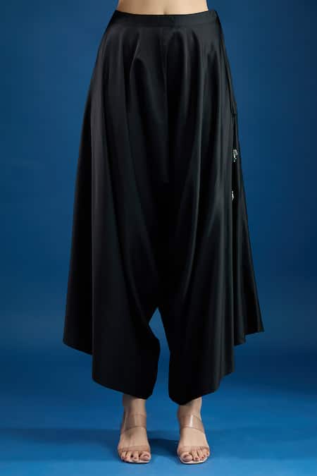 Buy Prisho Black Chiffon Embroidery Round Neck Designer Kaftan Set Online at Aza Fashions Buy_Prisho_Black Chiffon Embroidery Round Neck Designer Kaftan Set _Online_at_Aza_Fashions