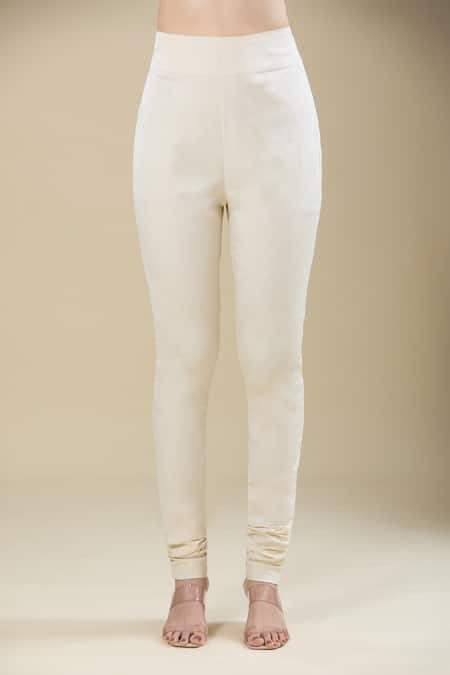 Anamika Khanna_Ivory Embroidery Round Neck Kurta Set_Online_at_Aza_Fashions