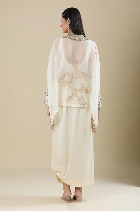 Anamika Khanna Embroidered Tunic & Draped Skirt Set 