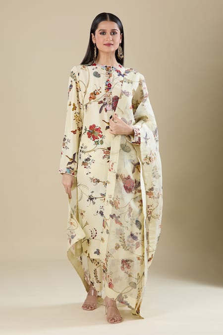 Anamika Khanna Floral Print Kurta Set 