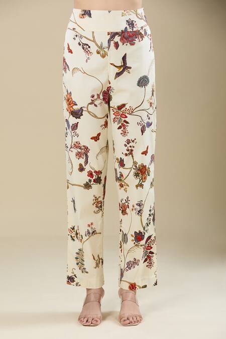 Buy Anamika Khanna Off White Embroidery Round Neck Floral Print Kurta Set Online at Aza Fashions Buy_Anamika Khanna_Off White Embroidery Round Neck Floral Print Kurta Set_Online_at_Aza_Fashions