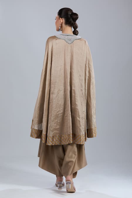 Prisho Embroidered Kaftan & Draped Pant Set 