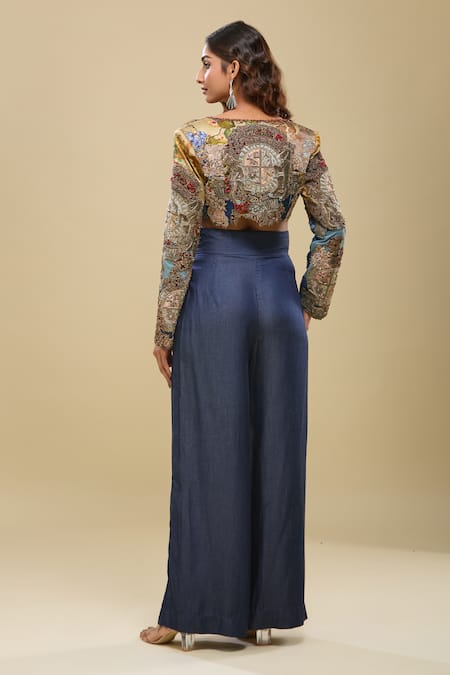Anamika Khanna Embroidered Jacket & Flared Pant Set 