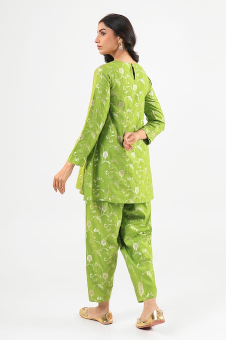 Amrood Green Pure Banarsi Kurta Salwar Set 