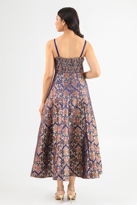 Amrood Deep Blue Pure Banarsi Dress 