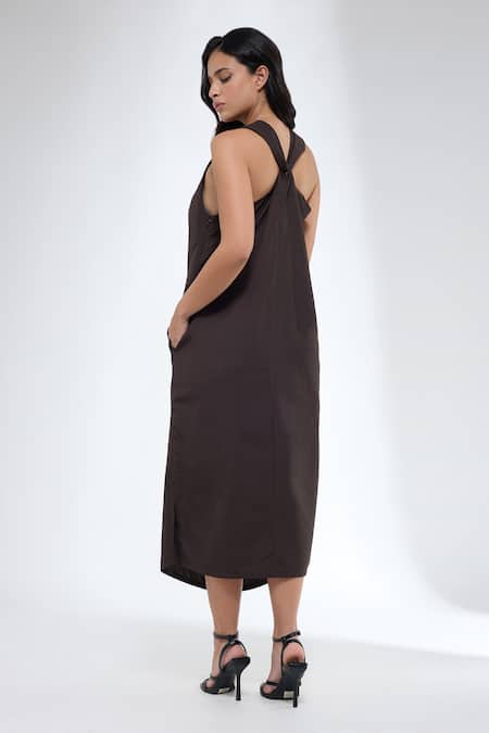 Krati Jain Brown Halter Dress 
