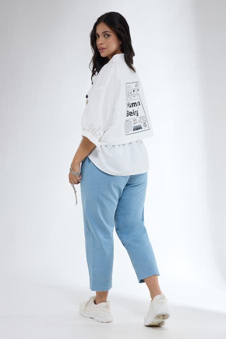 Krati Jain White Anti-Fit Shirt 