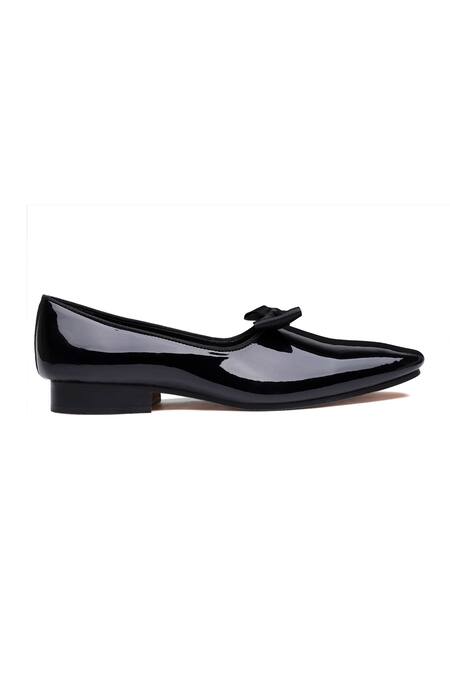 Shutiq Black Beaulo Slip On Bow Loafers Online at Aza Fashions Shutiq_Black Beaulo Slip On Bow Loafers _Online_at_Aza_Fashions