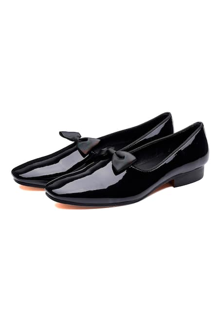 Buy Shutiq Black Beaulo Slip On Bow Loafers Online at Aza Fashions Buy_Shutiq_Black Beaulo Slip On Bow Loafers _Online_at_Aza_Fashions