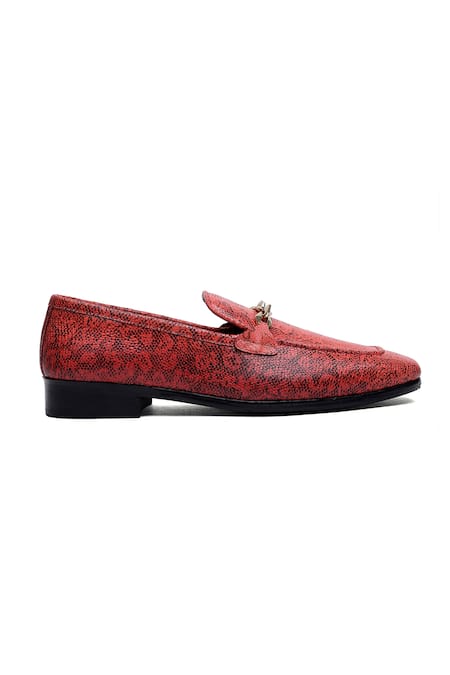 Shutiq_Burgundy Prism Python Ruby Shoes _Online_at_Aza_Fashions