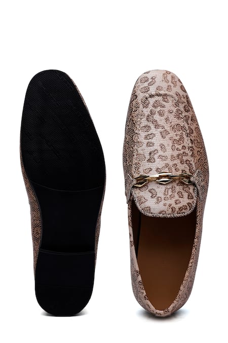 Shutiq Prism Python Leopard Print Loafers 