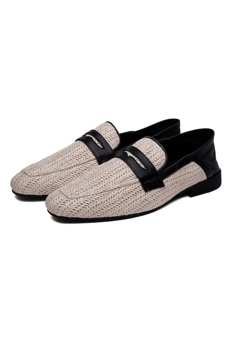 Buy Shutiq Ivory Bere Seole Penny Loafers Online at Aza Fashions Buy_Shutiq_Ivory Bere Seole Penny Loafers _Online_at_Aza_Fashions